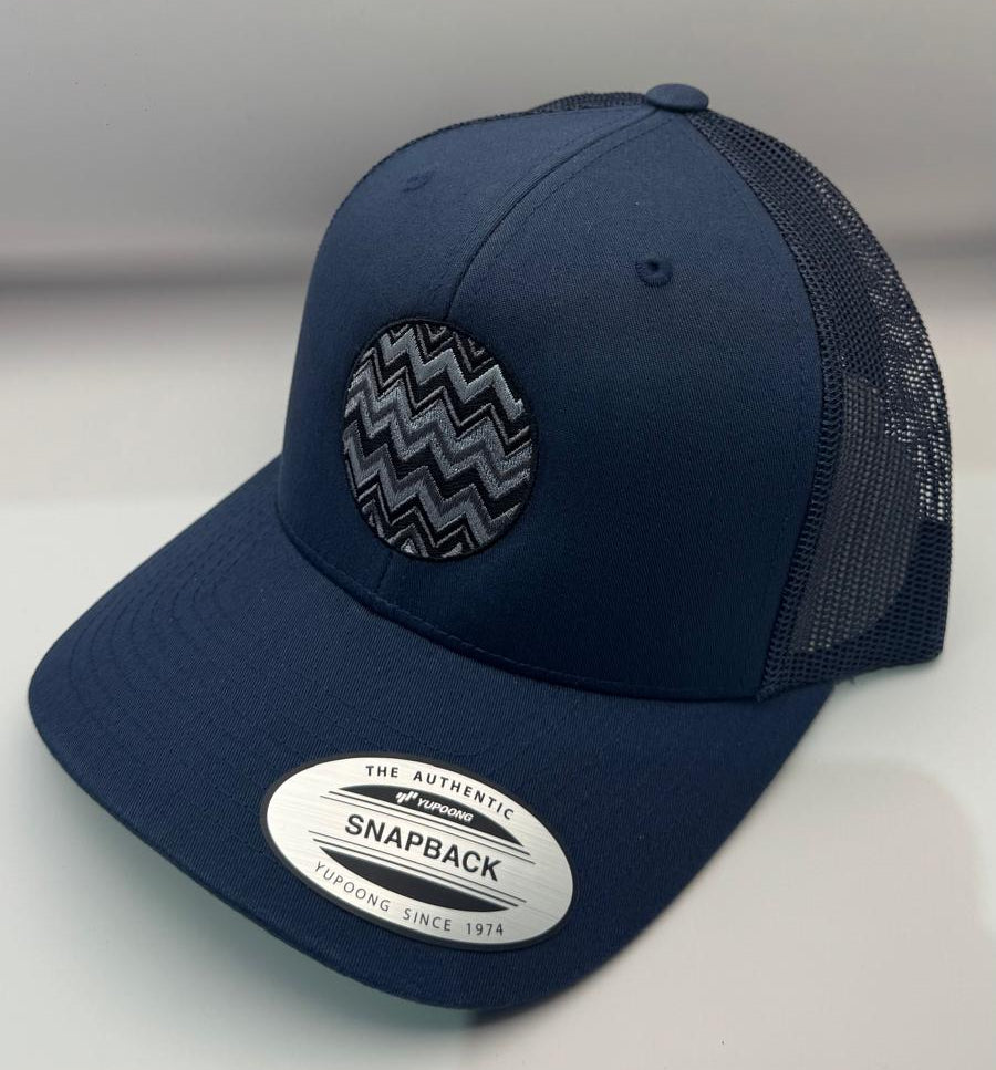 Lidz Grey Zig Zag Cap - Navy